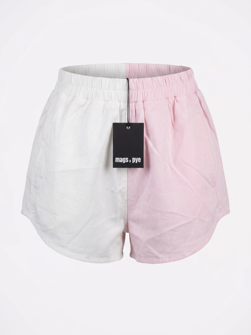 Mags & Pye |Two-Tone White & Light Pink Women's Shorts